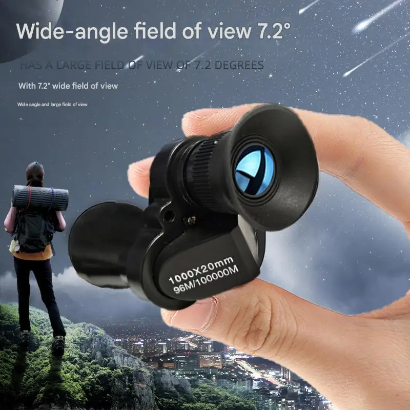 

Corner Telescope Mini Monocular with Metal Compass High Definition High Power Low Light Night Vision for Outdoor Viewing