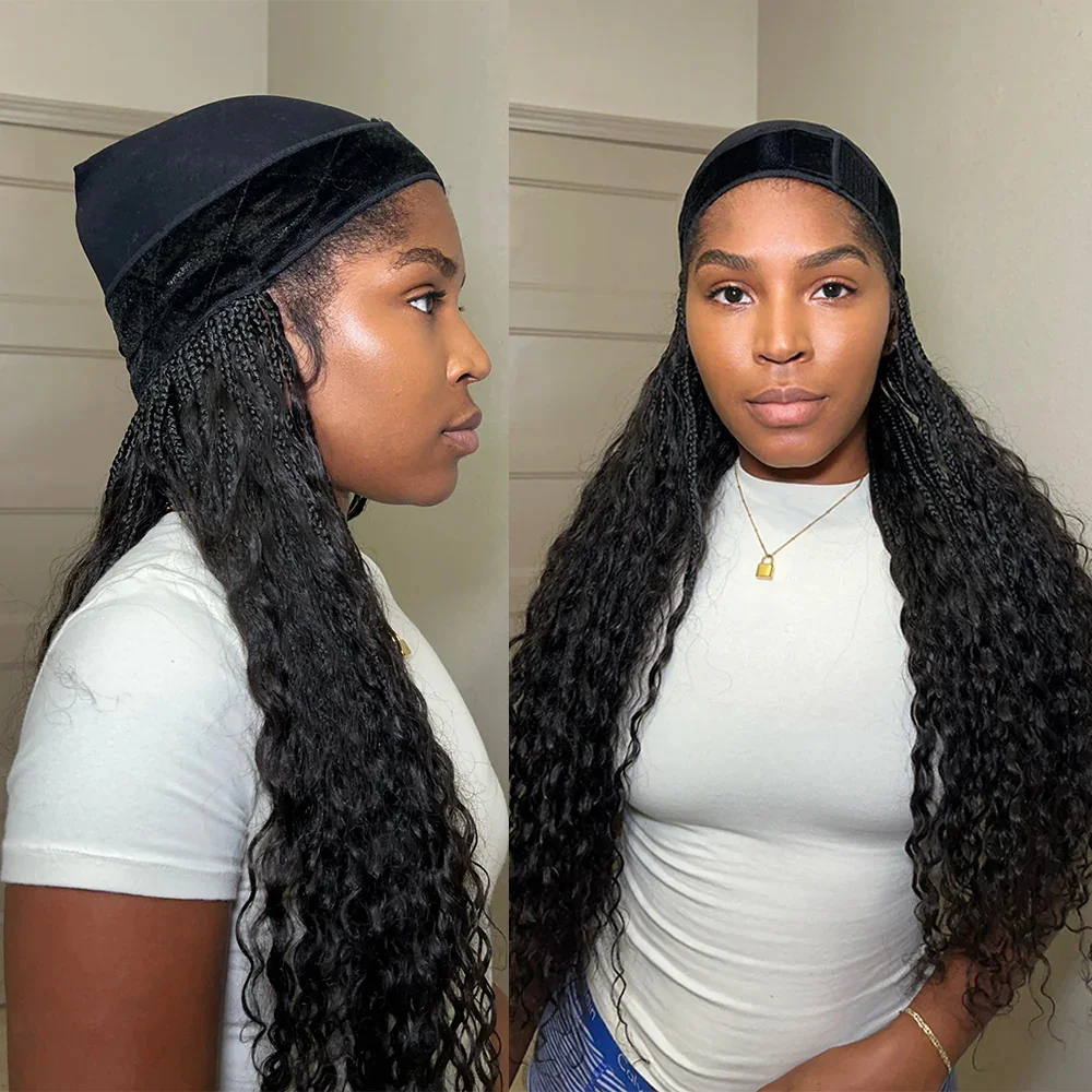 

EayonHair Grab & Go Braids Band With Boho Style Human Hair Curls