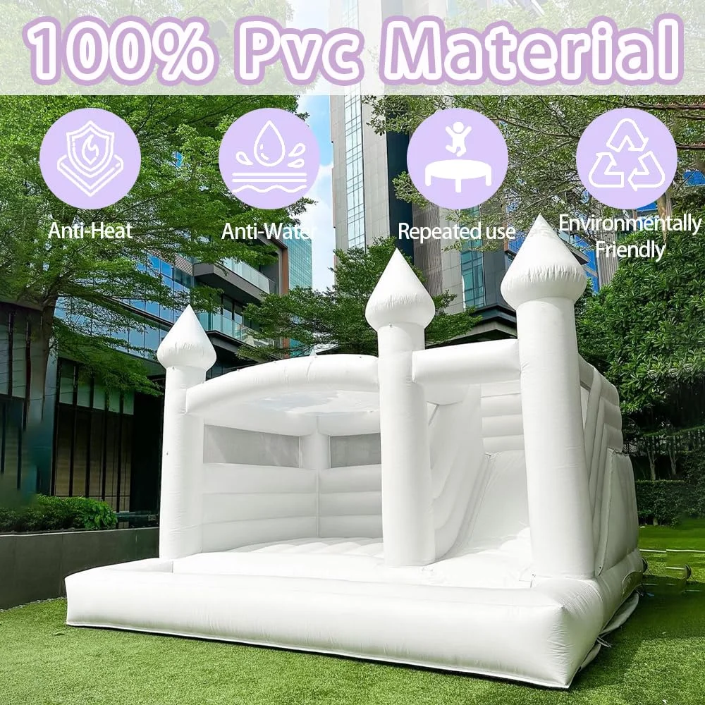 PVC 15FT Commercial Inflatable Bounce Castle House with Slide & Ball Pit + 10FT Jumping BottomBallon Bubble House For Kids Party