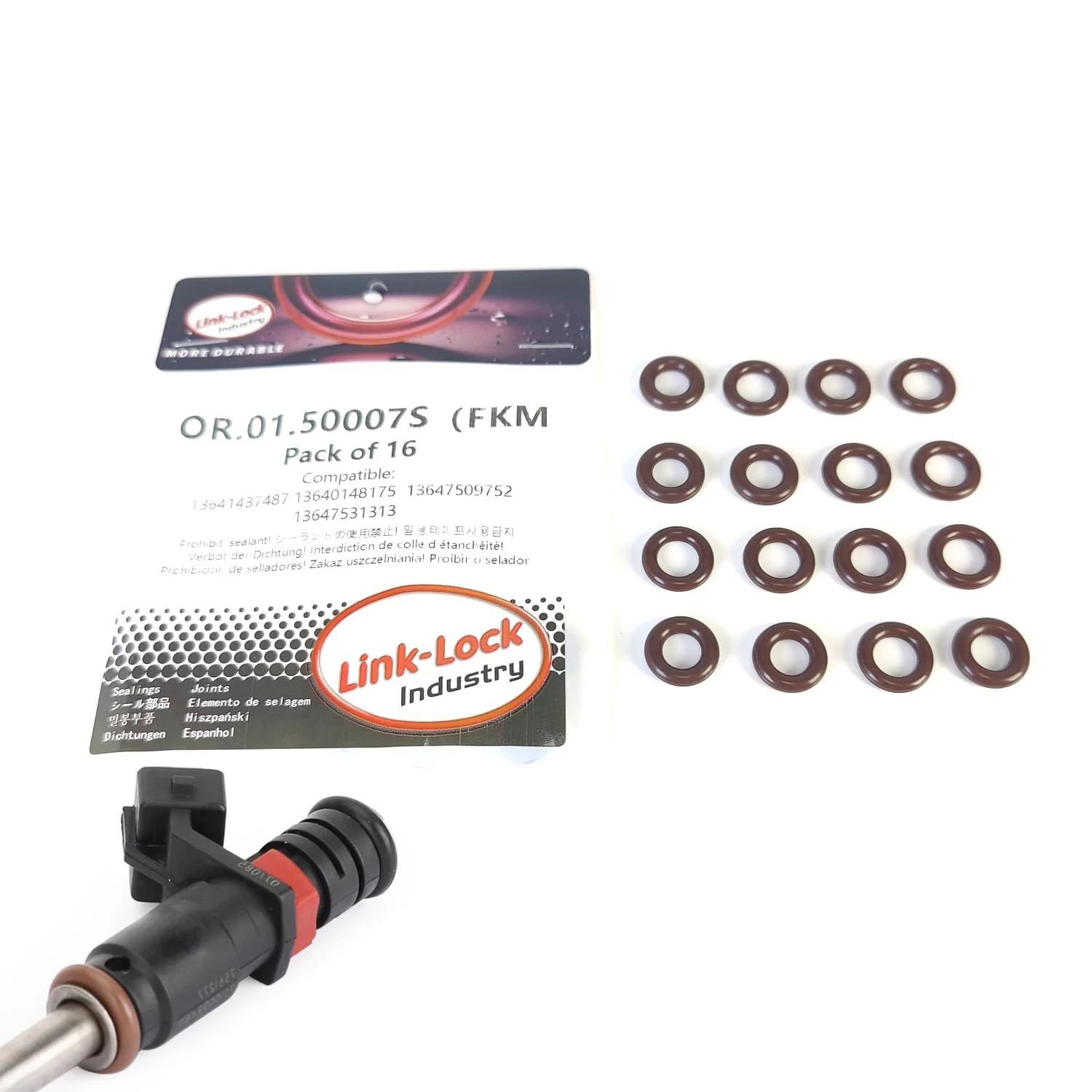 

16 шт. FKM Viton OR.01.50007S уплотнительное кольцо клапана впрыска топлива 13641437487 13640148175 13647509752 13647531313 для BMW N45 N46