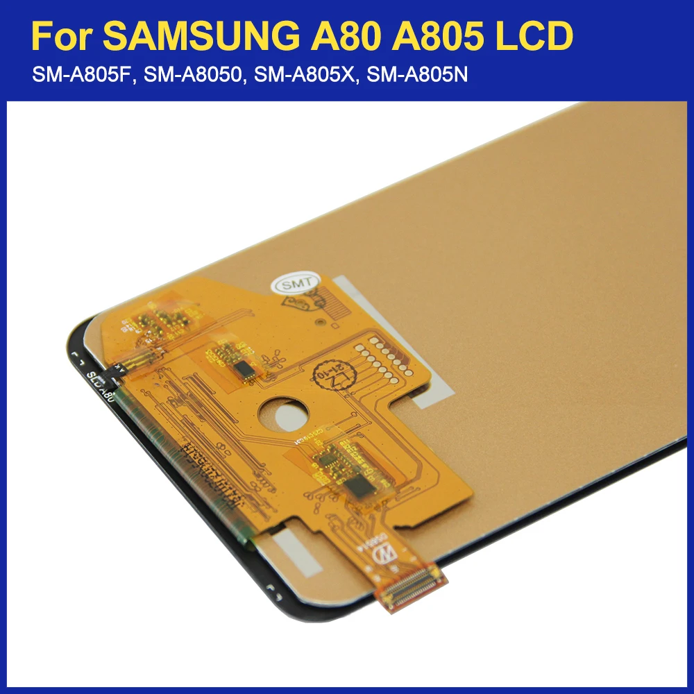 AAA+ For Samsung A80 A805 A805F LCD display Touch Screen Digitizer Assembly with Fingerprint For Samsung A90 LCD