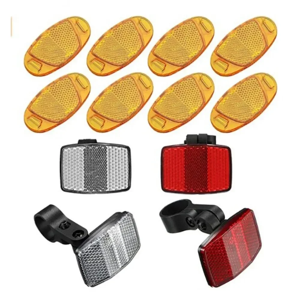 Réflecteur de feux arrière avant et arrière en plastique pour vélo, lumière de coulée de cyclisme, feux clignotants à iode, 10 styles, 1 pièce, 1 ensemble