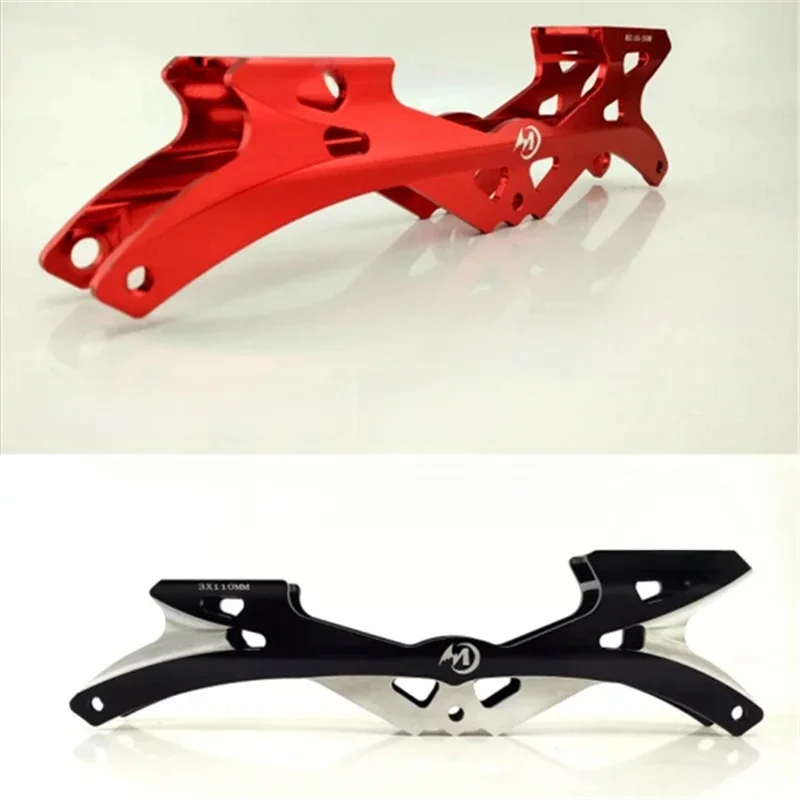 Pojedyncze Rockered prędkość liniowa łyżwy rama 3X110mm 110mm Banana Skating baza 165 195mm dorosłych elastyczne wyścigi czarny złoty czerwony CNC — zdjęcie 2