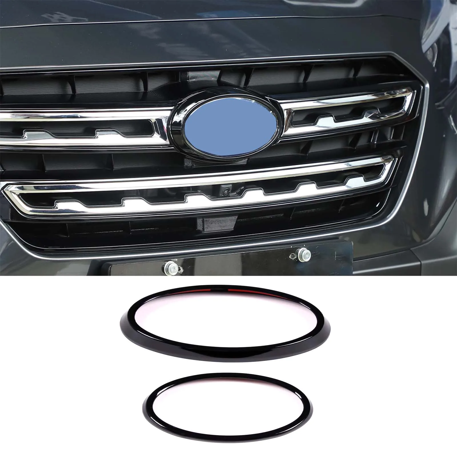 For Subaru Outback 2021-2022 ABS Carbon Fiber Style Car Front/Back Badge Ring Logo Frame Cover Decoration Stickers Accessories