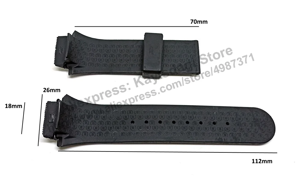 18mm Black Rubber Replacement Watch Band / Strap compatible for Cerruti 1881 68311