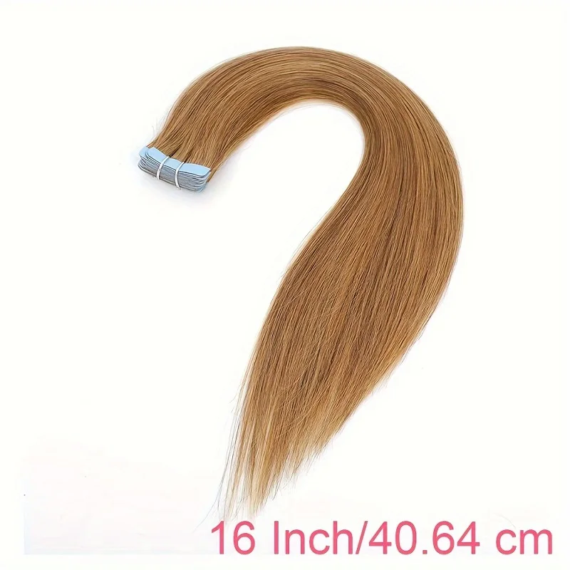 Alimice-Straight Tape In Extensões De Cabelo Para Mulheres, Cabelo Humano, Cor Mel, 50g, 20 PCs por Embalagem, #27