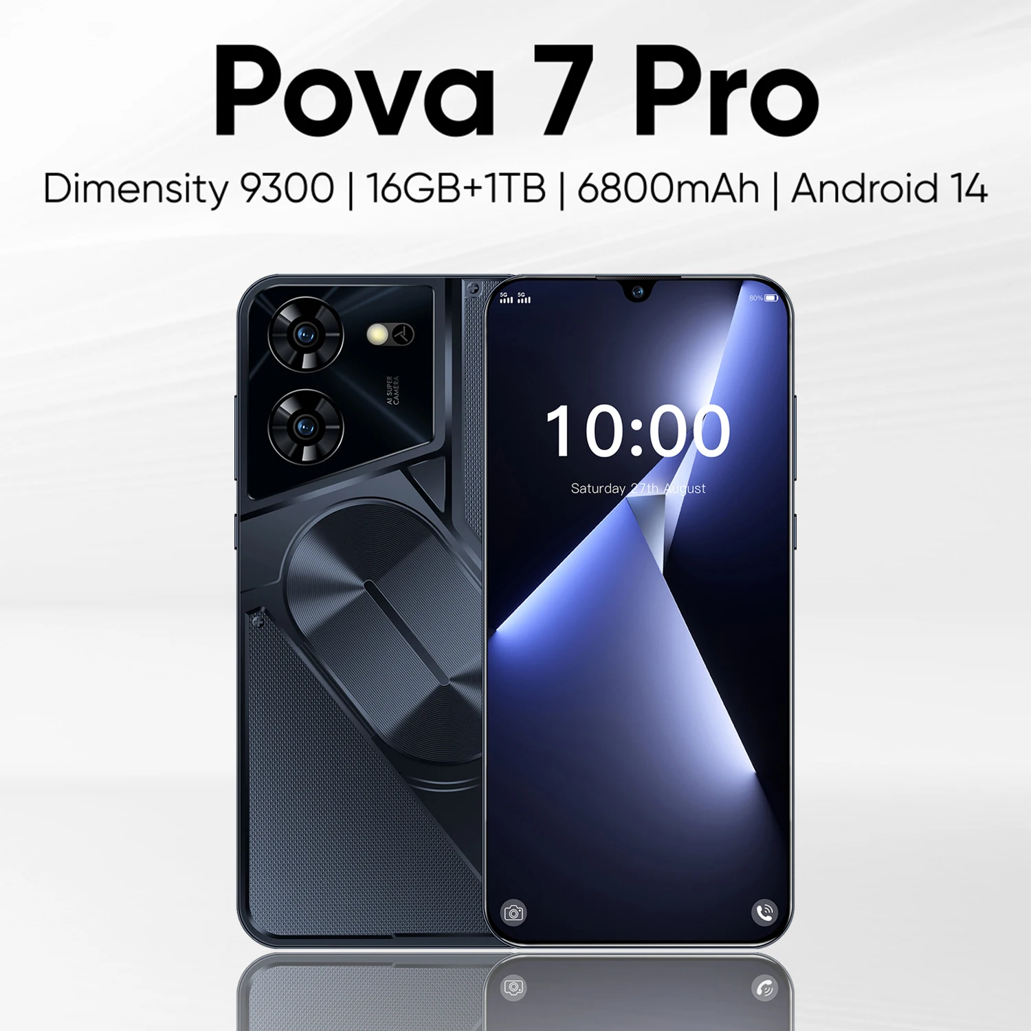 2025 Original Pova 7 Pro Version mondiale Smartphone densit 9300 16G + 1 to 6800mAh 108MP 4/5G rseau Android tlphone dbloqu