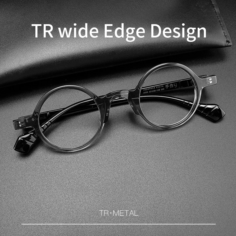 

MOMOJA Top Quality Vintage Round Glasses Frames Japanese Handmade TR90 Mens Womens Eyeglasses Acetate Prescription Eyewear 3008