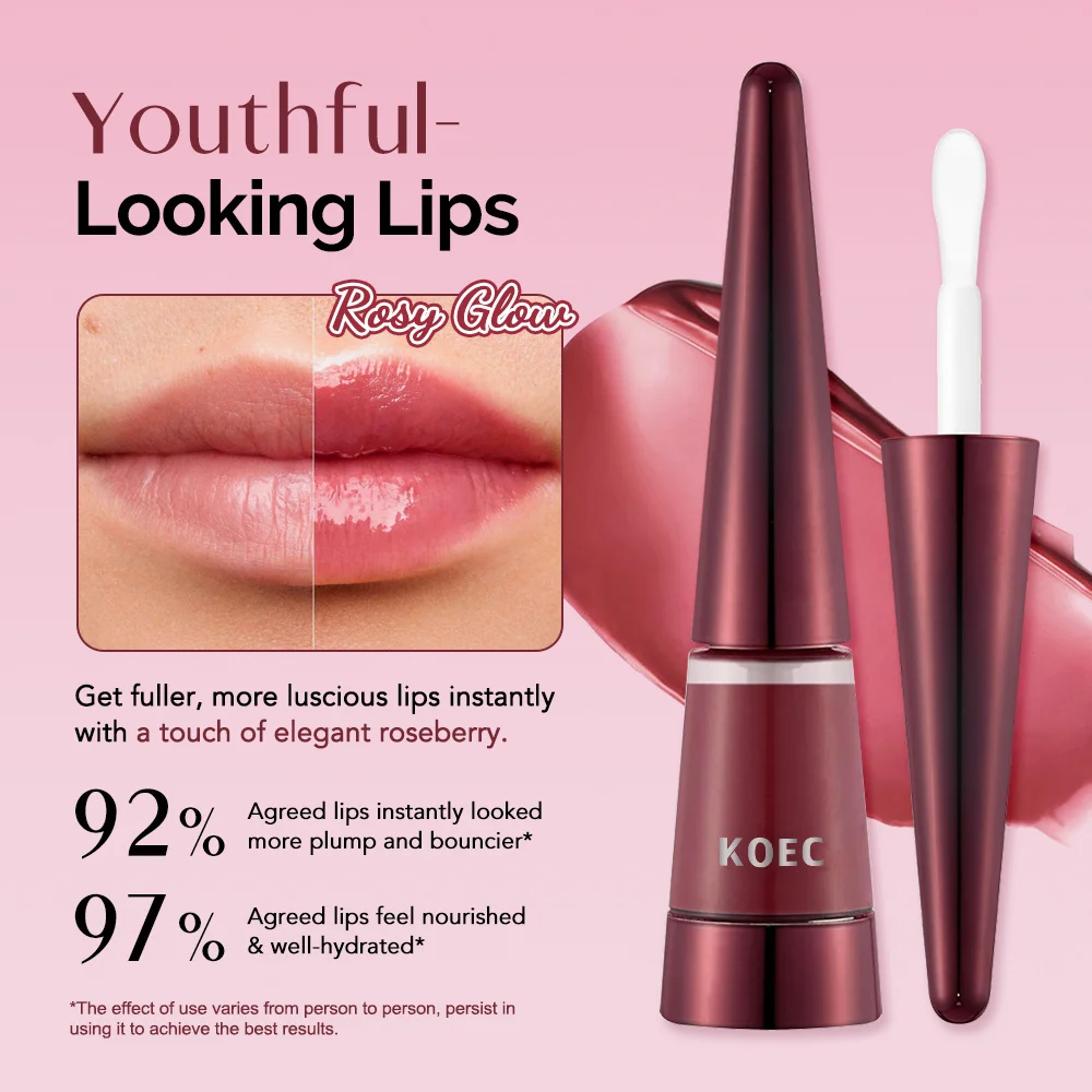 3PCS Lip Balms, Moisturizing & Plumping Lip Gloss, Smooth Lip Fine Lines, Korean Lip Plumper, High Shine Lip Enhancer with Hyaluronic Acid, Ideal Gift Choice