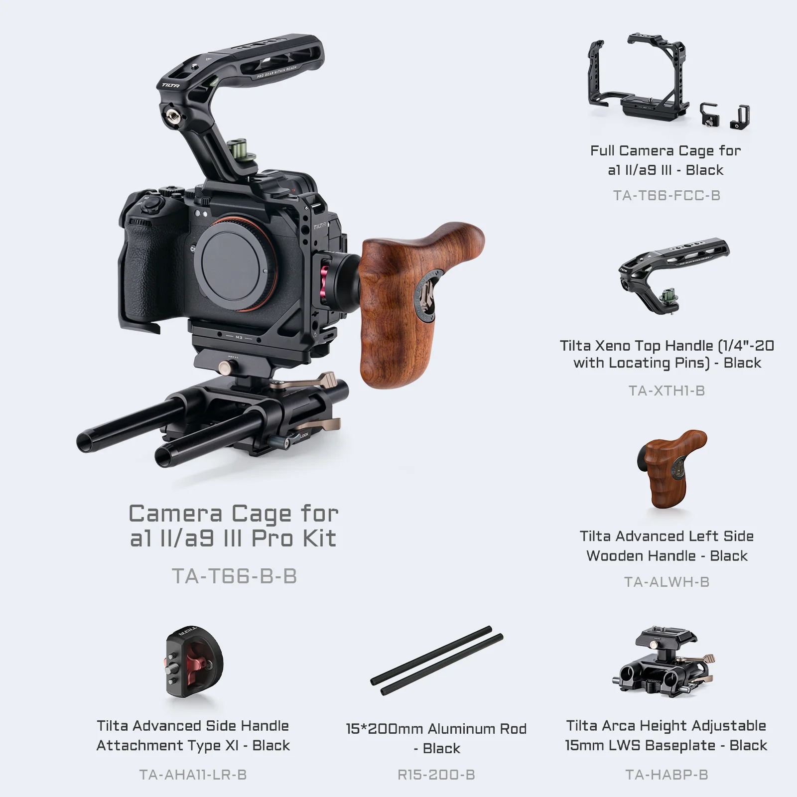 TILTA camerakooi voor Sony a1 II/a9 III Pro Kit Zwart TA-T66-B-B a1 II/a9 III