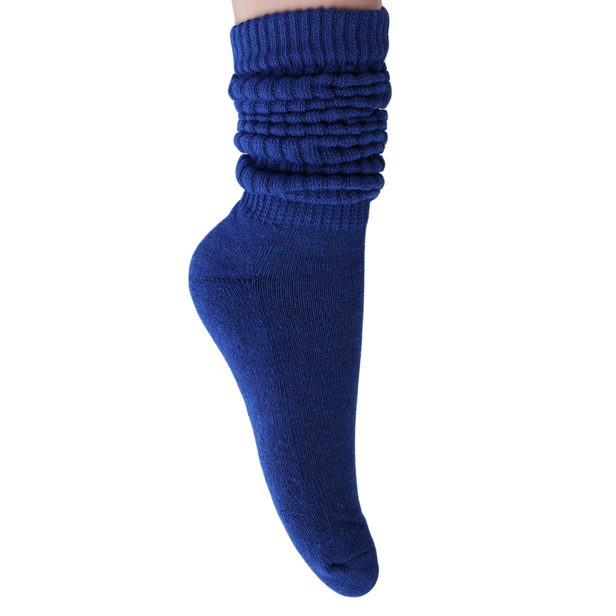 Royal Blue Slouch Socks for Women Premium Cotton Shoe Size 5 to 10 1 Pair