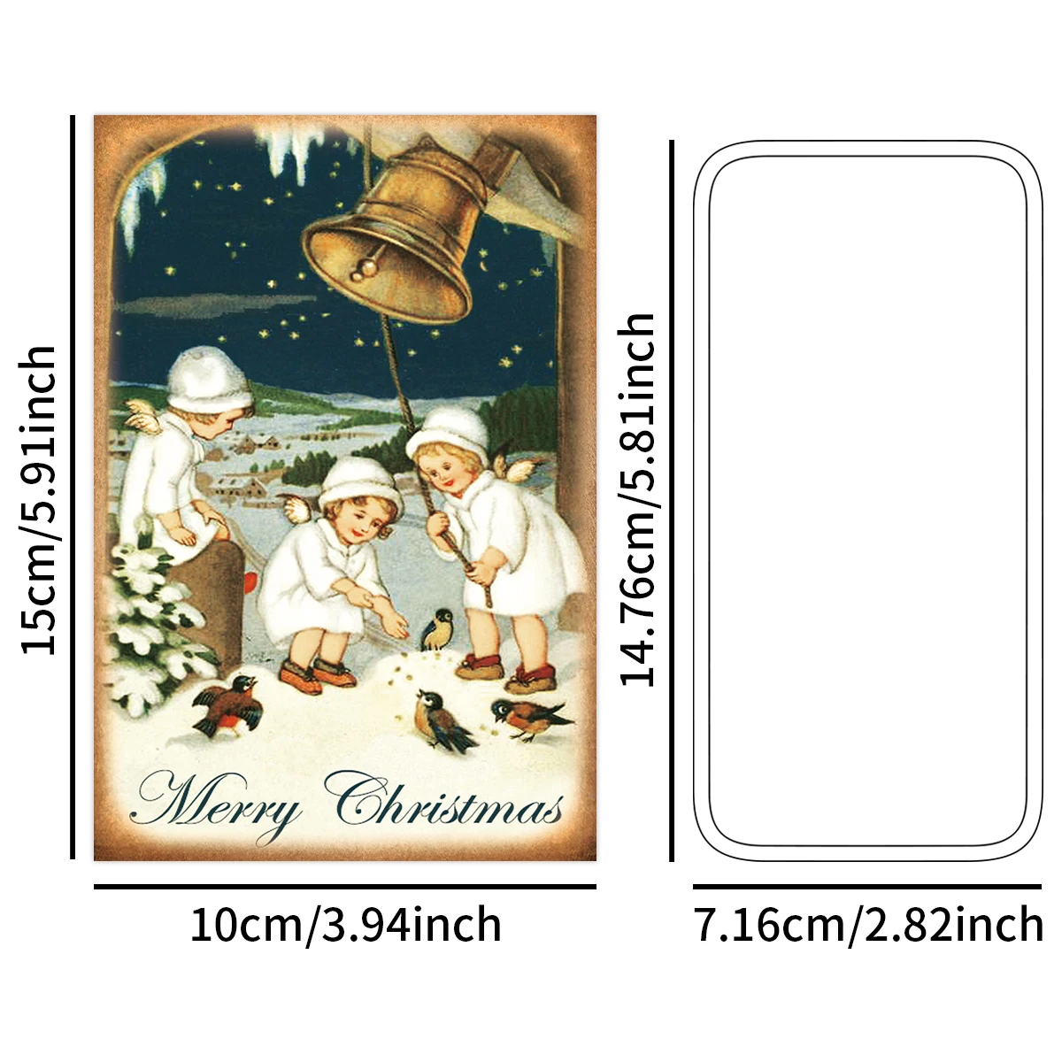 12pcs Vintage Christmas Angel Greeting Cards,Victorian Blessing Postcards Set,DIY Wall Art Decor,Gift Tags & Holiday Decorations