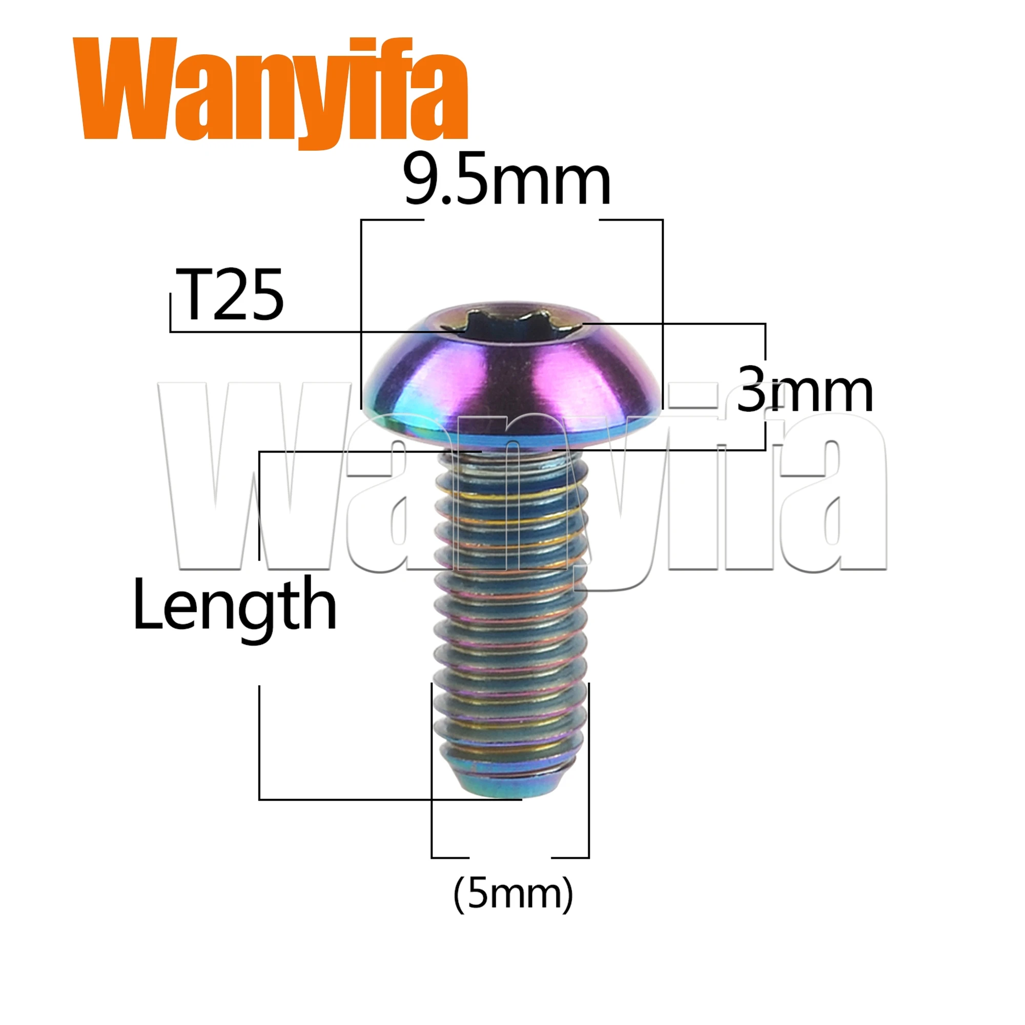 Wanyifa Titanium Bolt M5x10/12mm T25 Torx Head Disc Brake Screw for MTB Bicylce Part 6Pcs