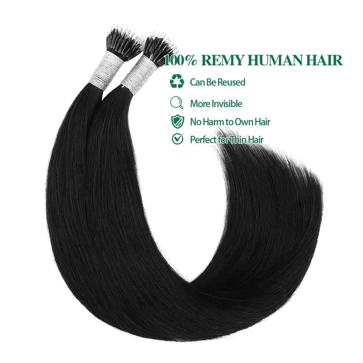 Sixstarhair 50 прядей, 100% прямые человеческие волосы Remy, 50 г, 16/18/20/22/24 дюйма, нано-кольца, наращивание человеческих волос для женщин