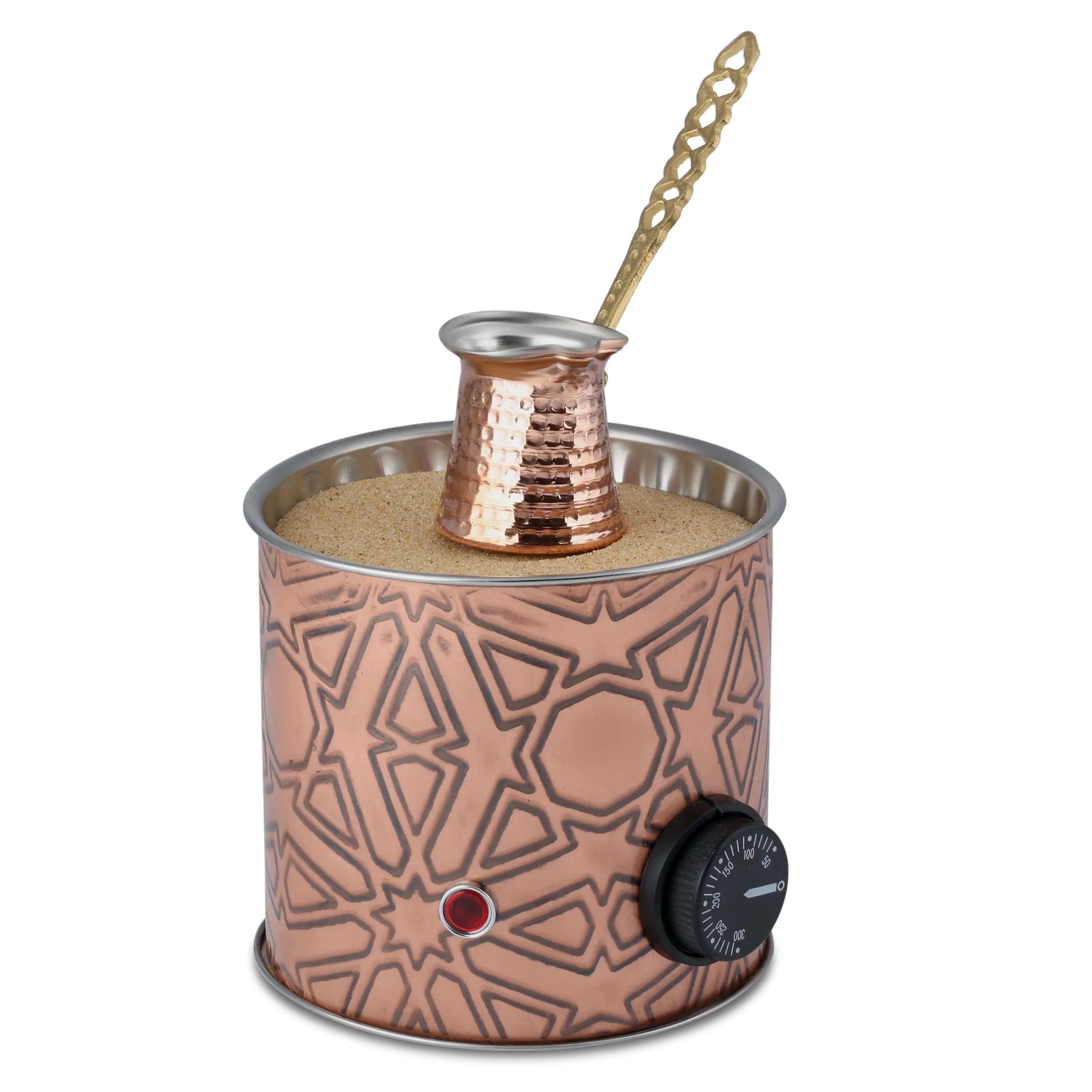 

Authentic Turkish Copper Electric Hot Sand Coffee Maker Heater Machine Copper Color 110V - 220V Kitchen & Dining