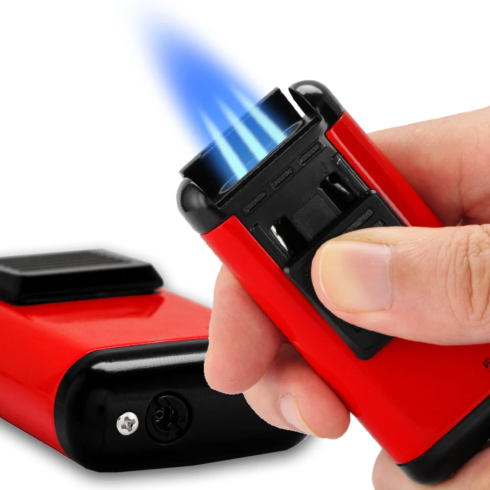 

Classic 50th Anniversary Metal Cigar Lighter Portable 3 Flame Lighters Cigar Accessories Tool