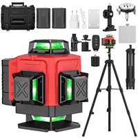 4D Laser Level 16 Lines Horizontal And Vertical With Remote Control 8 Lines 360 ° Selfleveling Function Leveling Tool With Tripod