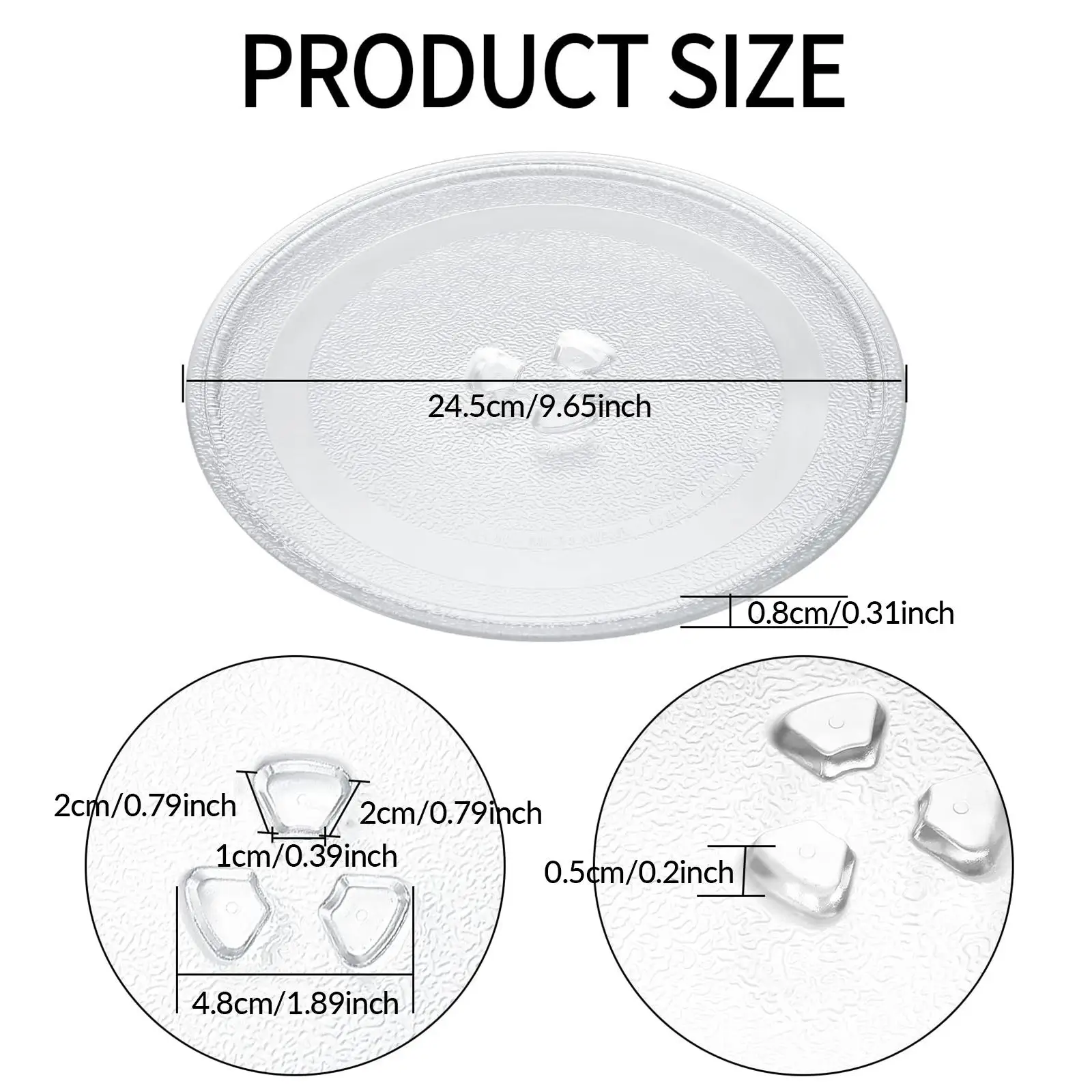 الميكروويف لوحة الزجاج الدوار 24.5 سنتيمتر اكسسوارات ل مايكروويف الصغيرة بسهولة تثبيت مقاومة دائم سميكة