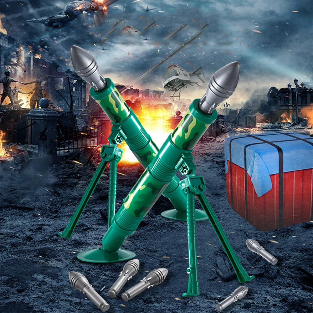 

Children's Mortar Rocket Launcher Toy Set 360° Rotation Soft Foam Bullet Kids shooting Play Set for Boys Girls Adults CS Game