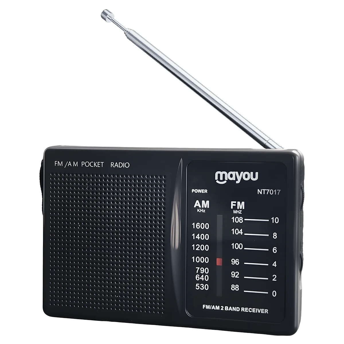 راديو ستيريو محمول صغير Am Fm على الموجات القصيرة مع مقبس سماعة الرأس ومكبر صوت محمول للوسائط المتعددة مع بطارية Aa (أسود)