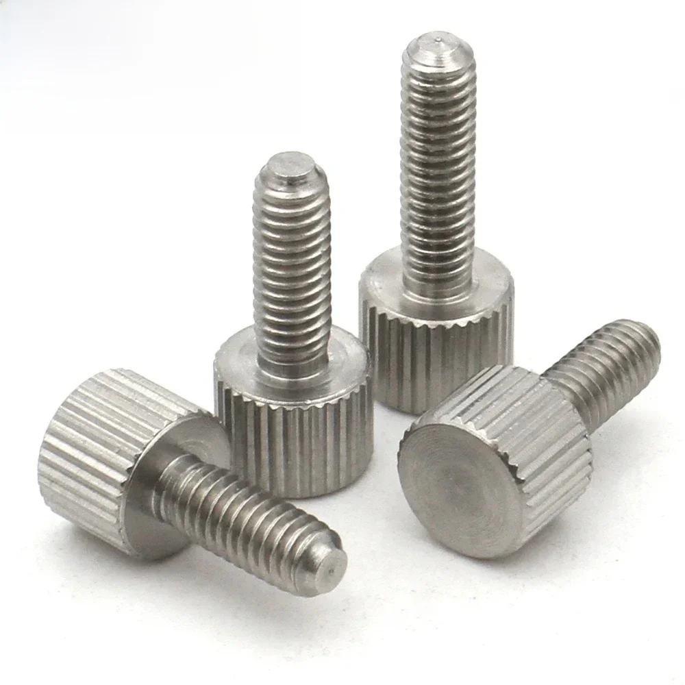 1/2/5/10 pièces M2 M2.5 M3 M4 M5 M6 M8 304 acier inoxydable tête moletée vis à pouce boulon outil de machines vis à main de réglage rond