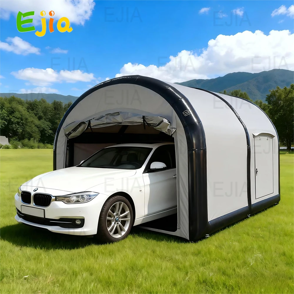 Tienda de campaña inflable para coche, refugio de garaje portátil de PVC con 2 ventanas laterales, bomba eléctrica, garaje de coche para protección de vehículos, 20x10x8 pies