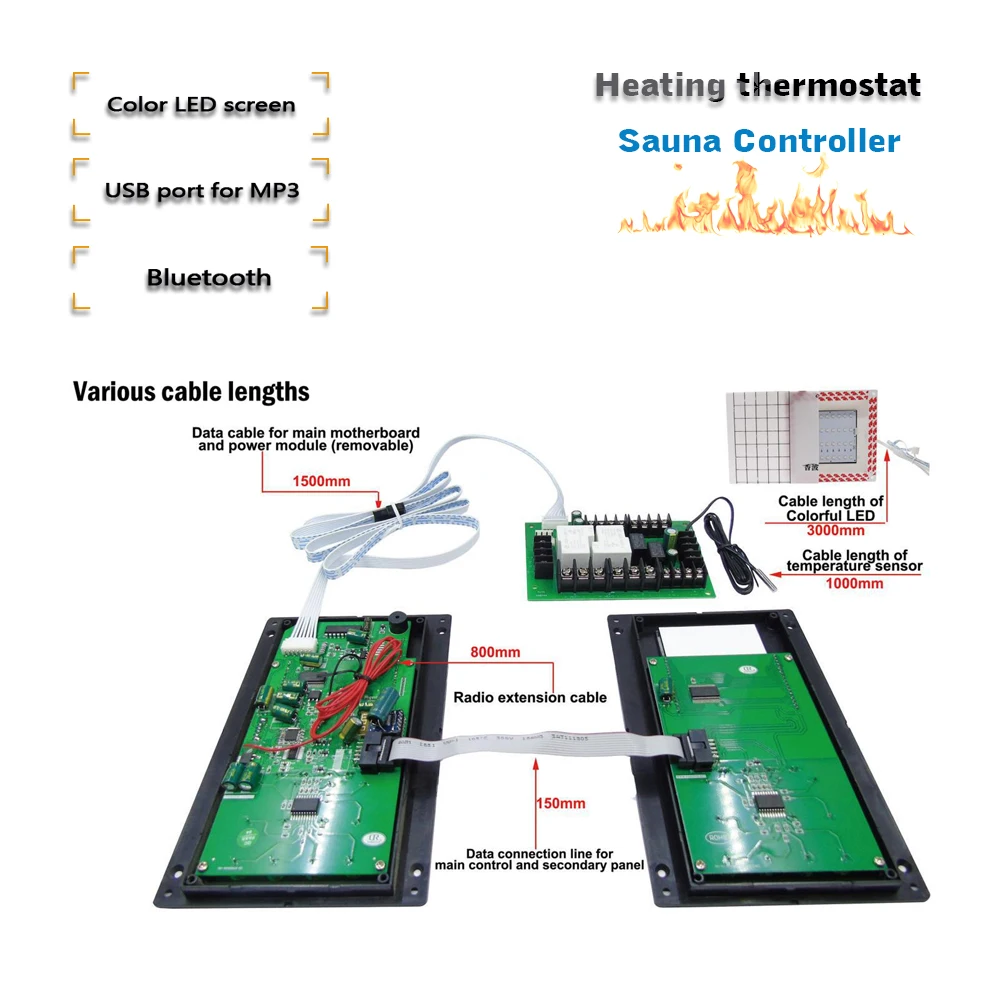 110V 220V 30A Sauna Controller Infrared LCD touch screen Sauna Room Thermostat with bluetooth module Optional