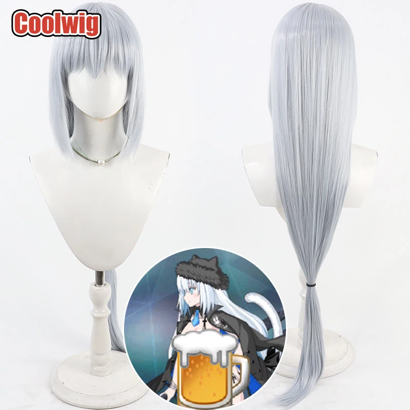 Coolwig Synthetic Hair Dobrynya Nikitich Cosplay Wigs Game Fate FGO Dobrynya Nikitich 80cm Long Silver Gray Wig Heat Resistant