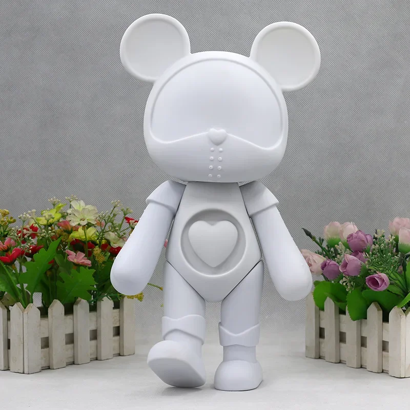 Ponadwymiarowy kosmos międzygwiezdny niedźwiedź Popobe biała pusta farba DIY lalka urocza figurka Anime ozdoby na biurko kolekcja prezentów — zdjęcie 2