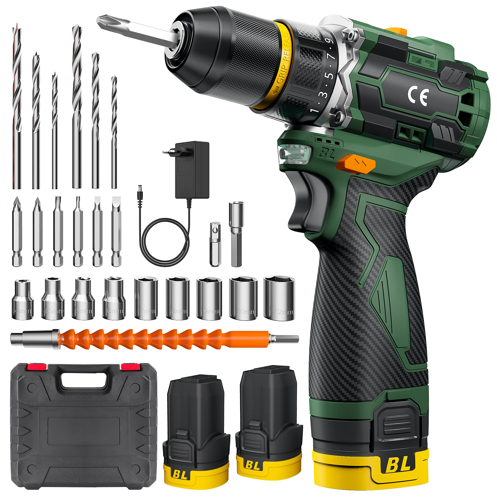 55N.M 10MM 23 + 1 Drehmoment Bürstenlosen Elektrischen Schlagbohrmaschine Metall Ratsche Chuck Akku-bohrschrauber Elektrische Schraubendreher DIY power Tools