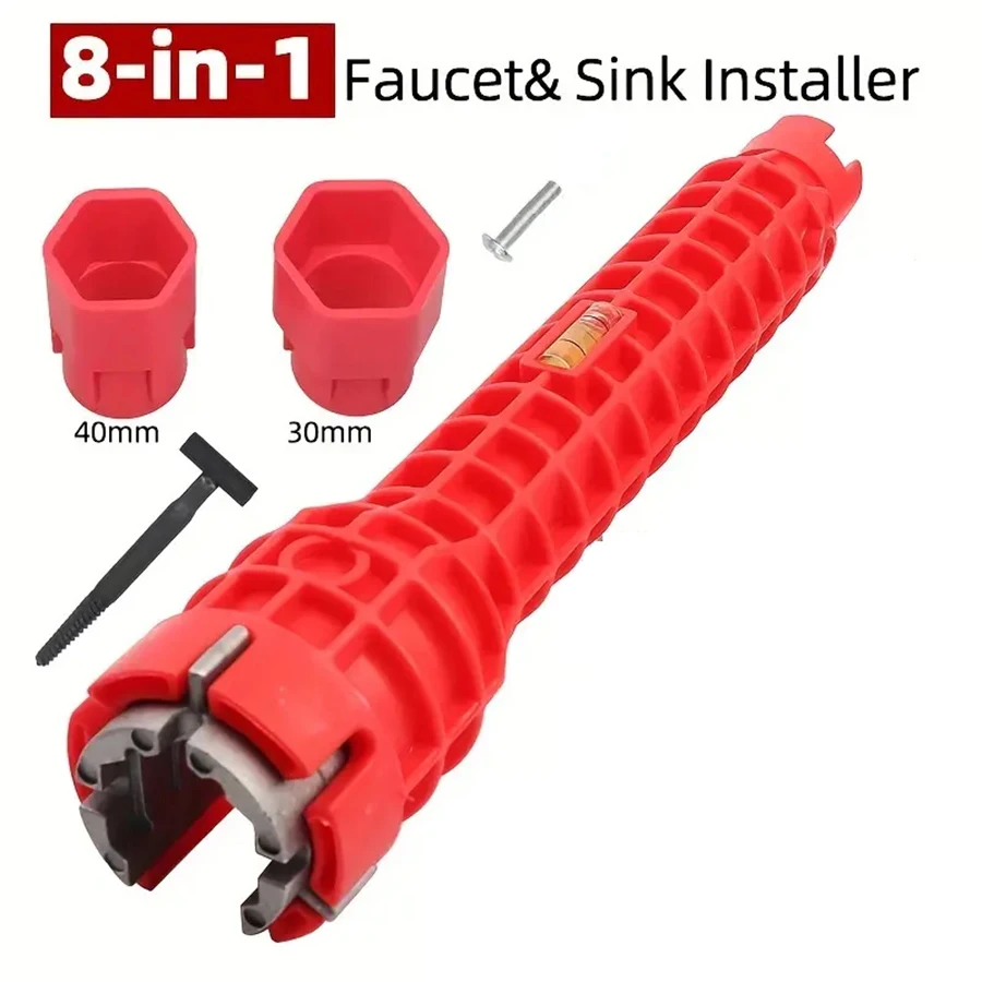 8 in 1 Sink Faucet Installation and Repair Wrenches, Multi-function Non-slip Faucet Wrenches, Bathroom Kitchen Wrenches