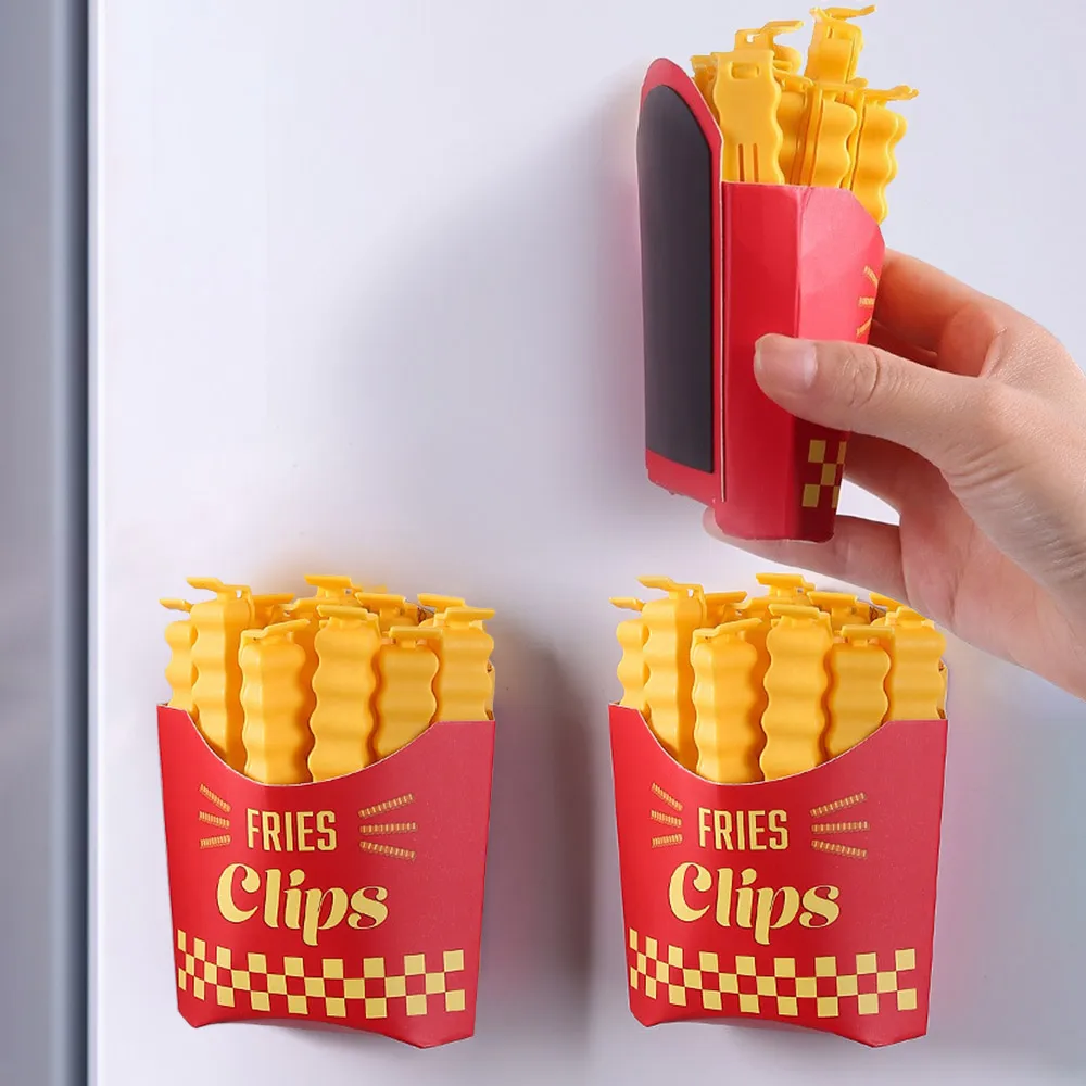 It's attached with a magnet. French Fry Sealing Clip 1+1