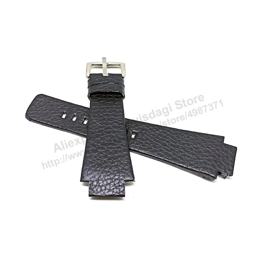 Diesel Cliffhanger DZ1089 , DZ1091 , DZ1186 , DZ1263 , DZ1299 Fits with 18mm Black Genuine Leather Handmade Watch Strap Band