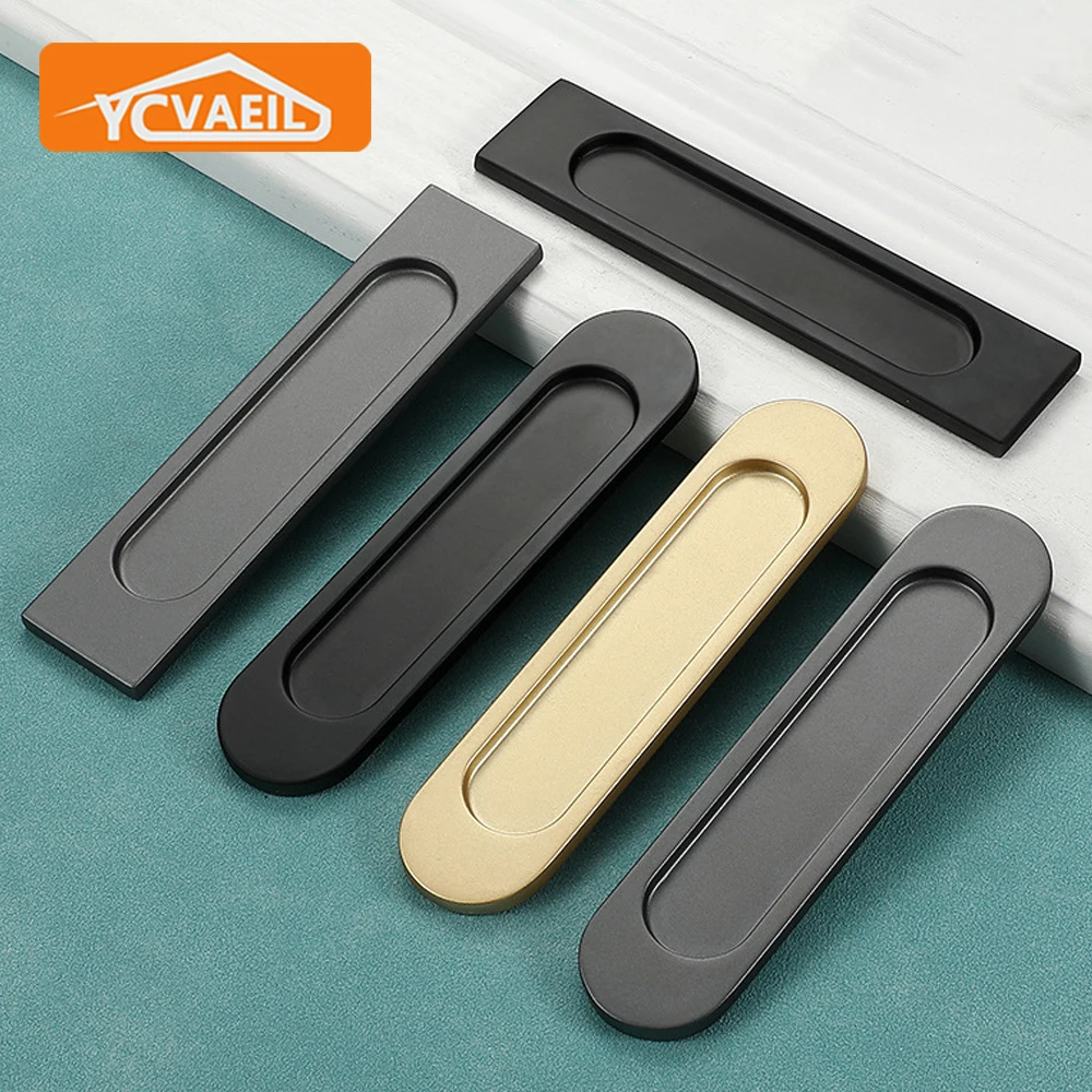 Sliding Door Handle Self-adhesive Pulls for Kitchen Cabinet Window Glass Door Knobs No Punching Furniture Hardware Handle