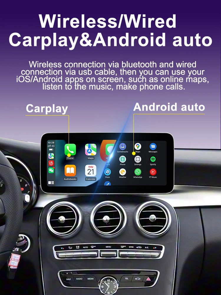 AUTOTOP 10,25 Zoll Linux Auto-Multimedia-Radio für Mercedes Benz C-Klasse W205 GLC W447 NTG 5.0 Carplay Android Auto Airplay Mirroring – Detail 7