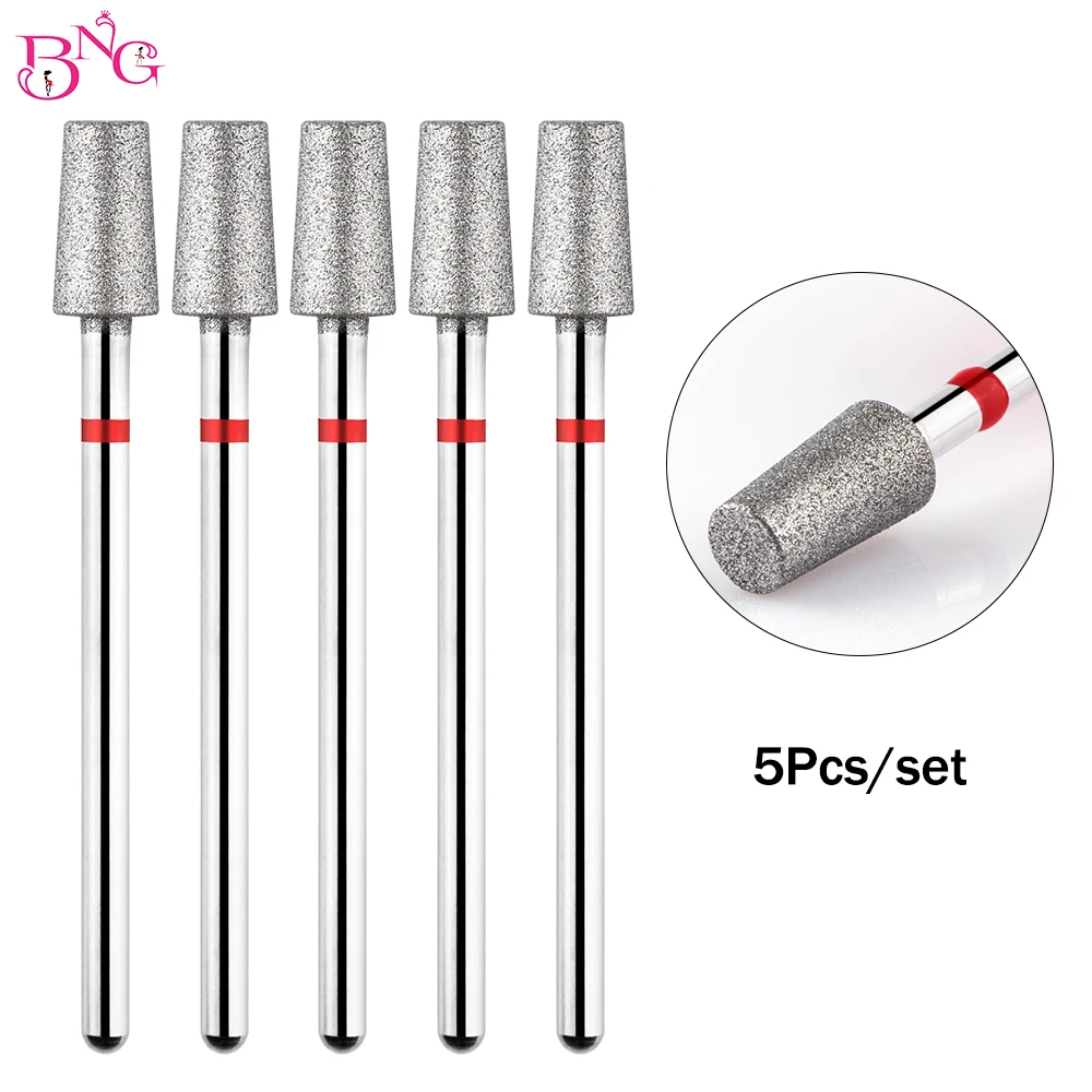 

BNG 5pcs/set Diamond Nail Drill Bit Set Milling Cutters For Gel Nail Polish Manicure Rotary Burr Cuticle Clean Accessories