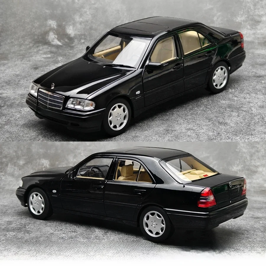 NOREV diecast model 1:18 VOOR Benz C-Klasse W202 C200 1997 zwart Benz W202 AMG C36 1993 zwarte auto model collectie - afbeelding 2