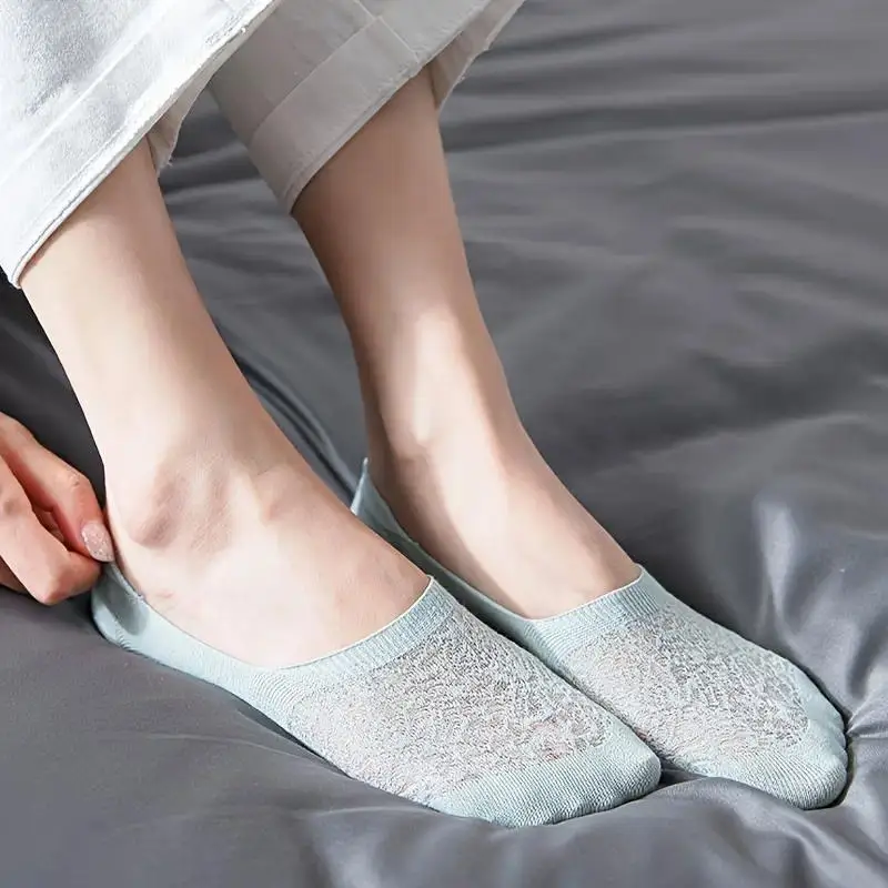 10 Pairs of Mixed Color Lace Socks, Sweat Absorbing, Breathable and Lightweight, Suitable for Students' Daily Wear