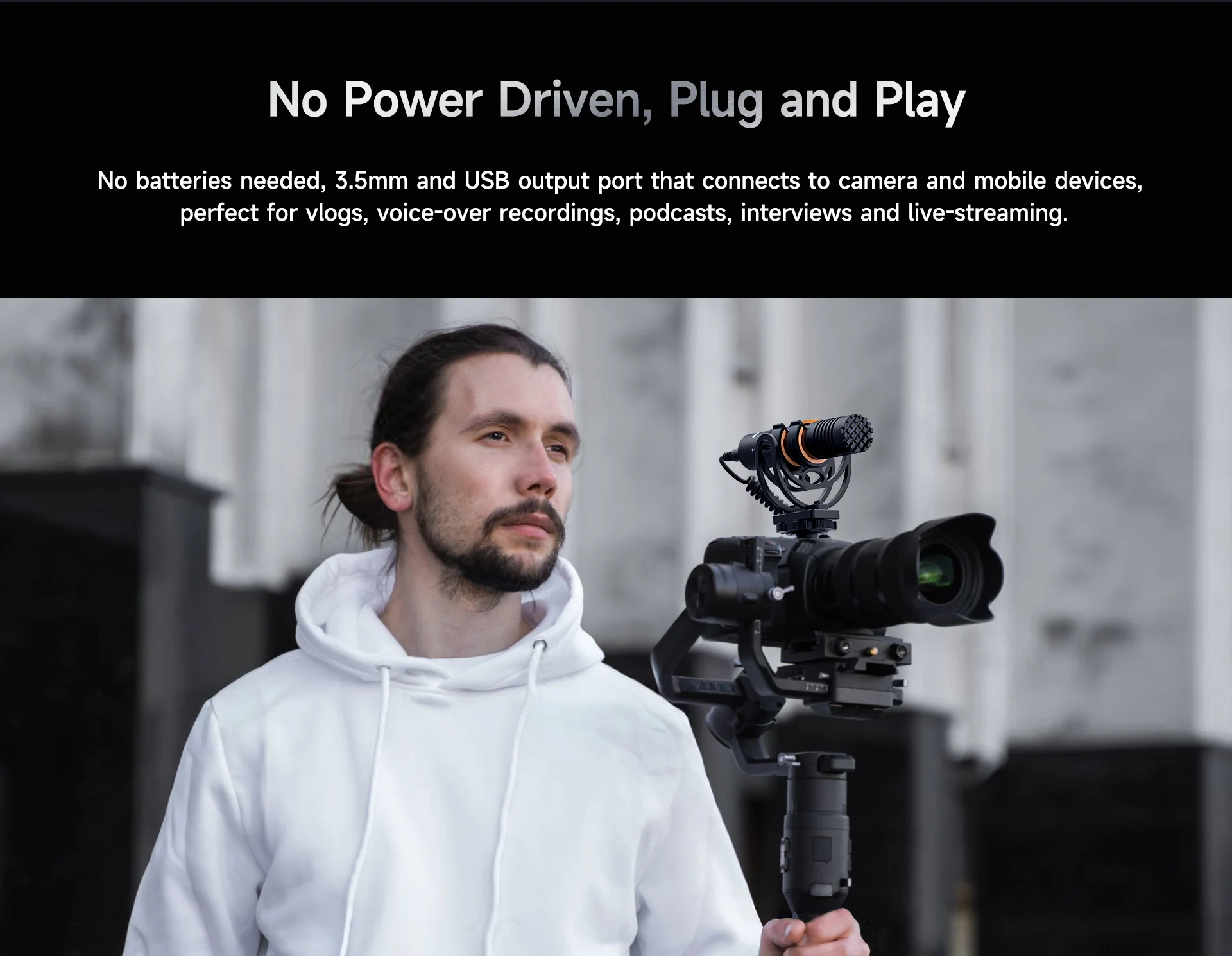 COMICA VM10 PRO Richtmikrofon mit Kardioidcharakteristik und Schwingungsdämpfer für Android, iPhone, DSLR-Kameras, GoPro und DJI Action 3. – Detail 8