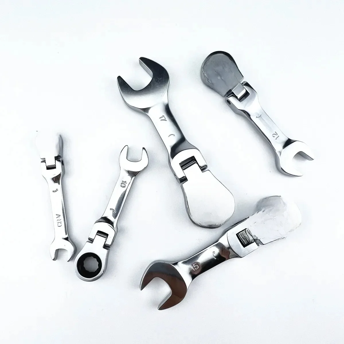 Mini Ratelsleutel Met Korte Handgreep Met Beweegbare Kop Snelle Dual-Purpose Steeksleutel Hardware Tool Arbeidsbesparende Moersleutel - afbeelding 2