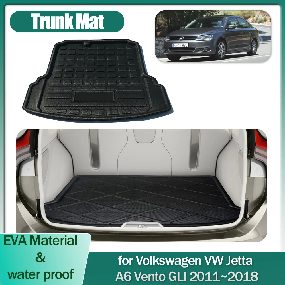 

Trunk Mat for Volkswagen VW Jetta A6 Vento GLI 2011~2018 Boot Liner Cargo Floor Tray Luggage Carpet Waterproof Cover Accessories