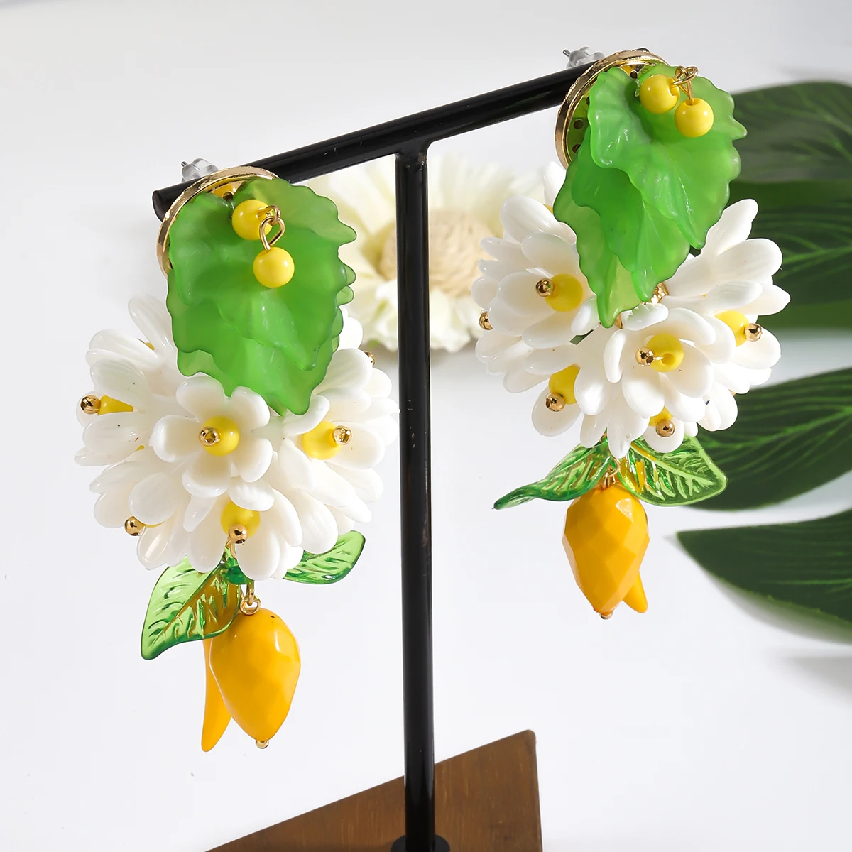 أقراط ليمون ثلاثية الأبعاد للفتيات من Zaa ، أقراط زهور مع سحر ، مثالية لقضاء العطلات على الشاطئ ، مثيرة للاهتمام ، جديدة