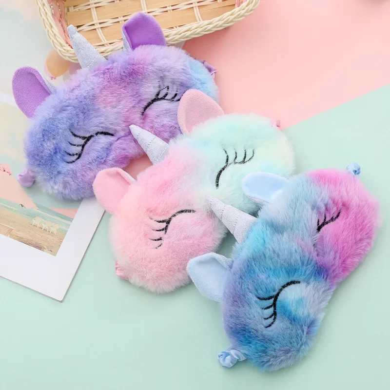 Dessin animé licorne fête Anime masque de couchage enfants cadeau mignon bandeaux voyage sommeil bandeau pour les yeux ombre repos oculaire