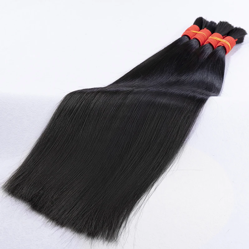 Maxhair-Human Hair Bulk, Cabelo reto para trança, Sem extensões de cabelo de trama, Cabelo humano virgem, Pacotes de cabelo para trança