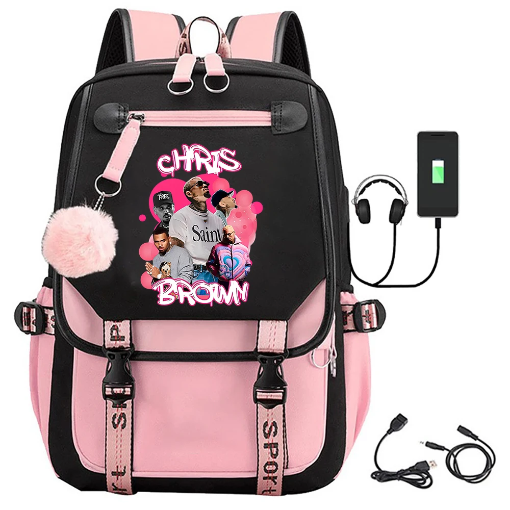 

Chris Brown Breezy Bowl XX Concert Tour School Bags for Student Teens Girls Girls Backpack Women Laptop Backpack Travel Bagpacks
