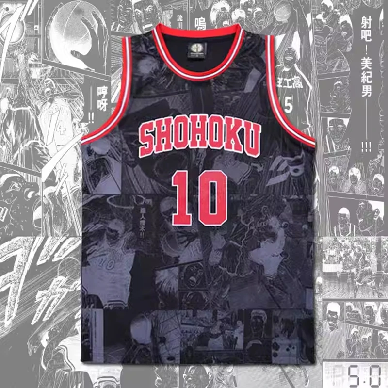 

No 10 Anime Shohoku School Basketball Team Cartoon Jersey Set Slam Dunk Sakuragi Jersey Sets Cosplay Costume Sports Wear Uniform