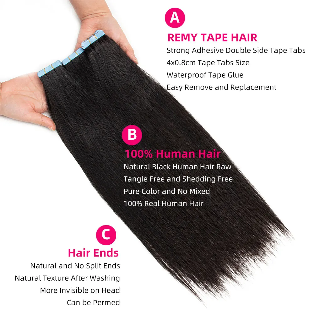 Extensões retas claras do cabelo humano de Yaki, pacotes brasileiros do cabelo humano, trama da pele, invisível