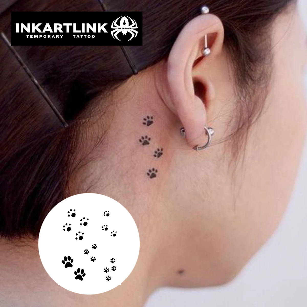 Cat And Dog Paw Prints Temporary Tattoo,Lasts To 15 Days New Technology Magic Waterproof Semi Permanent Sticker