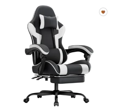 Gamingstoel Ergonomische gamingfauteuil met lendensteun, ademende PU-lederen bureaustoel, comfortabele computerstoel, draagvermogen 2