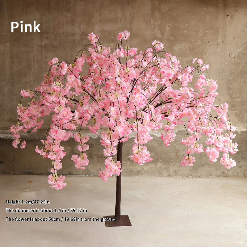 

4ft Artificial Cherry Blossom Tree, Pink Tree Artificial Flowers for Indoor and Outdoor Decoration, Wedding Party Christmas